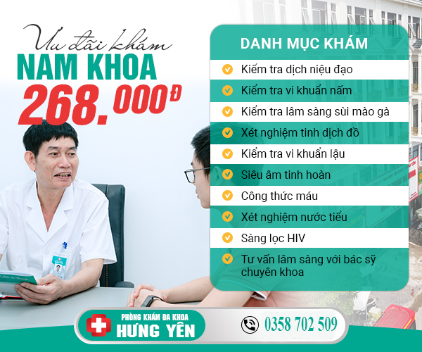 ưu đãi khám chữa liệt dương tại Hưng Yên