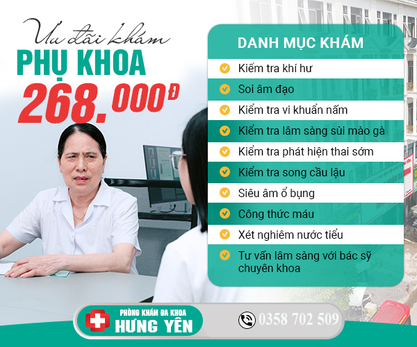 Khám chữa vùng kín ra dịch xanh an toàn hiệu quả, chi phí thấp tại Hưng Yên